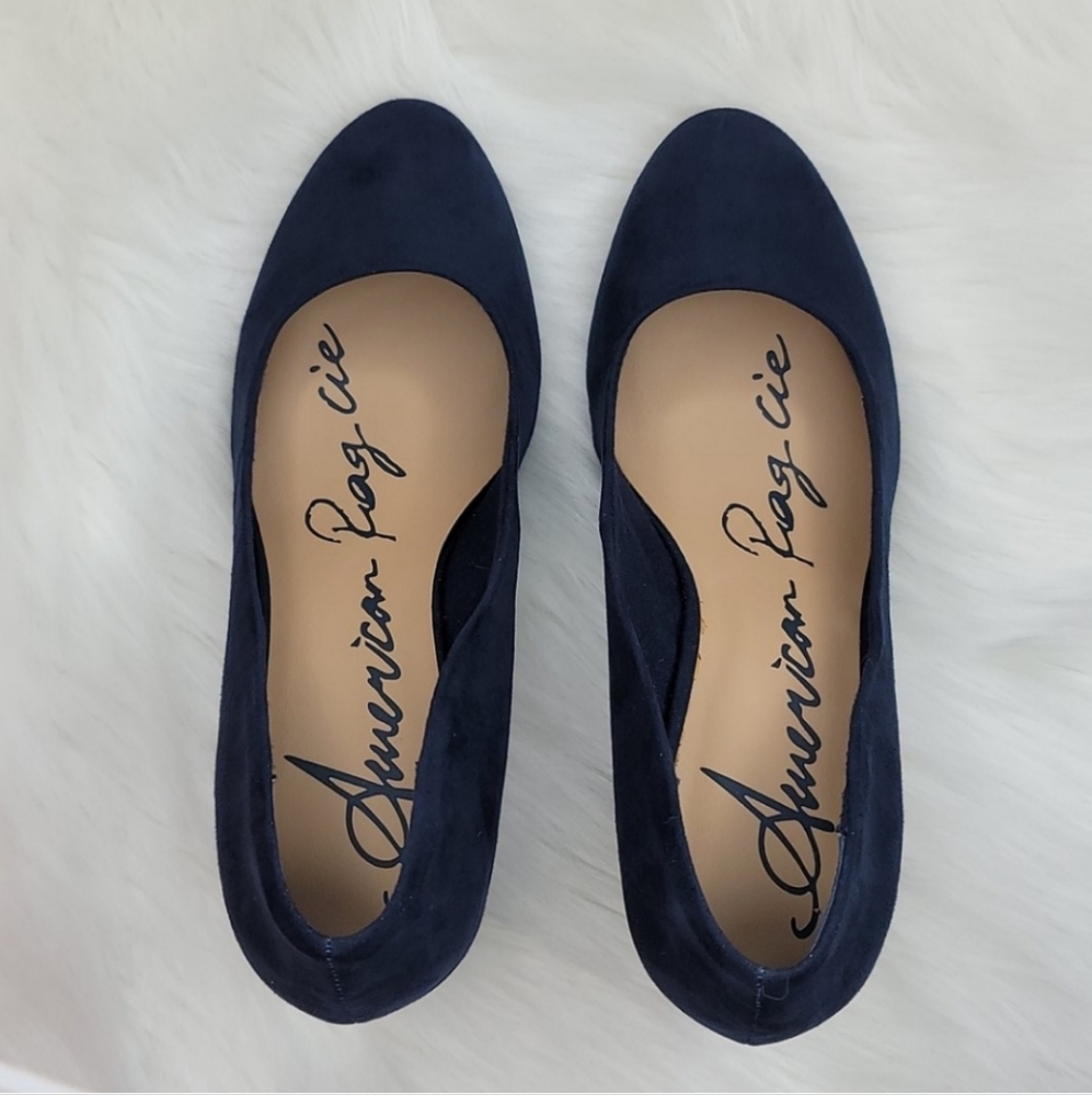 American Rag Felix Closed Toe Classic Pump Heels Navy Blue - Picture 5 of 16